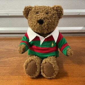 Ralph Lauren The Bear That Cares Plush Striped Polo Bear Plush Stuffed Animal